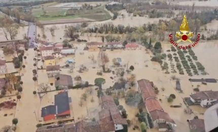 Maltempo, esonda il fiume Torre: le immagini dall'elicottero