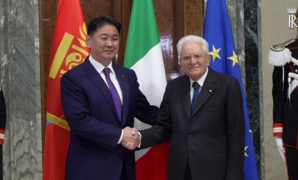 Mattarella riceve al Quirinale il presidente della Mongolia Khurelsukh Ukhnaa