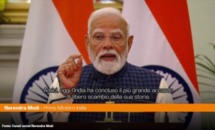 Modi "Con l'Ue il pi&ugrave; grande accordo di libero scambio della storia indiana"