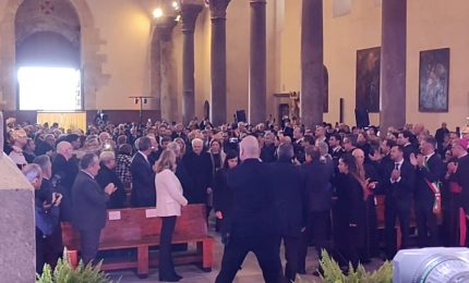 L'arrivo di Mattarella alla cattedrale di Cefal&ugrave; per convegno sul Mediterraneo