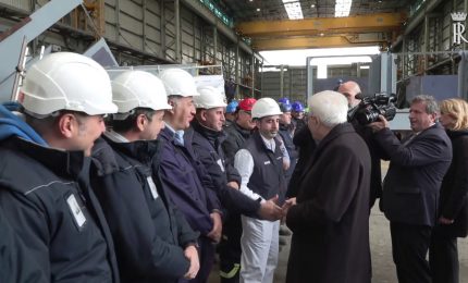 Mattarella visita lo stabilimento Fincantieri di Palermo