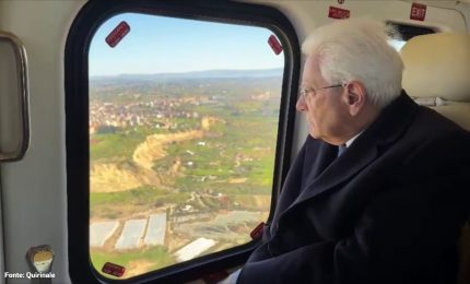 Mattarella a Niscemi sorvola area interessata dalla frana
