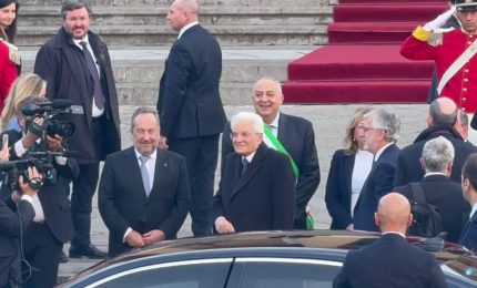 L'arrivo di Mattarella al Teatro Massimo di Palermo per la Giornata Avvocatura