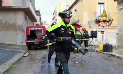 Frana Niscemi, 30 interventi di recupero beni effettuati dai Vigili del Fuoco
