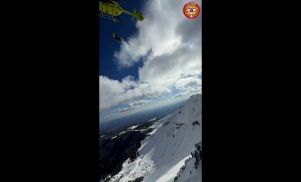 Escursionista scivola sul Terminillo, recuperato con l'elicottero: le immagini