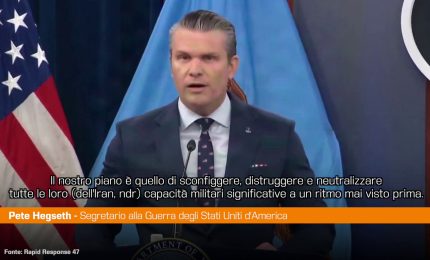 Iran, Hegseth "Distrutta la capacit&agrave; di costruire missili balistici"