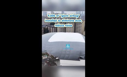 Cina: Guangzhou, maxi airbag da 9.000 m&sup2; riduce polvere e rumori nei cantieri