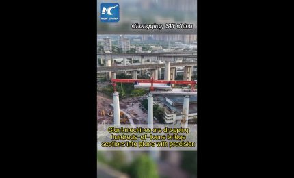 Cina, maxi ponte ferroviario assemblato come i modelli LEGO