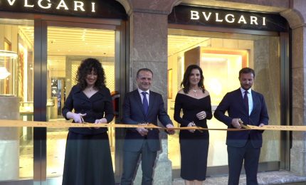 Luisa Ranieri a Taormina per il taglio del nastro della nuova boutique Bvlgari