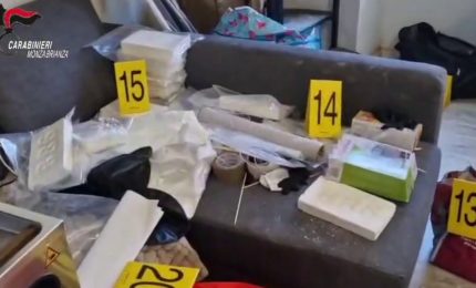 Droga, scoperto laboratorio di cocaina nel monzese, due arresti