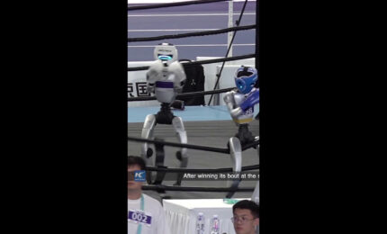 Cina, un robot umanoide festeggia la vittoria "mettendosi in posa"