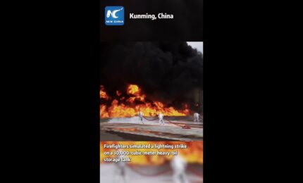 Cina, esercitazione antincendio "ad alta intensit&agrave;" in un serbatoio di petrolio