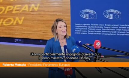 Metsola "Orgoglio per Carney al Parlamento Ue, Europa attore geopolitico"
