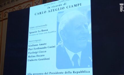 Mattarella arriva a Palazzo Giustinani per la commemorazione di Ciampi