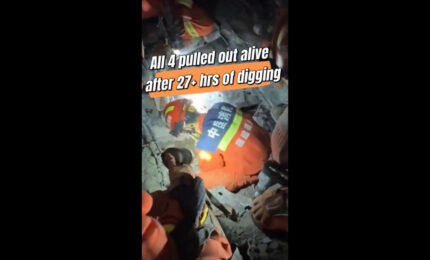Cina, quattro persone salvate dopo oltre 27 ore di scavi a Fuzhou