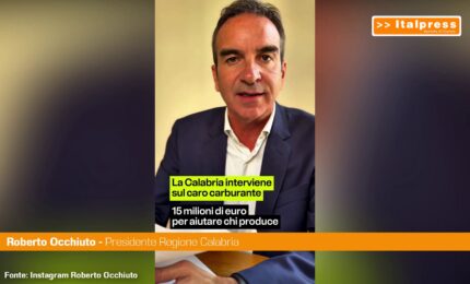 Calabria, Occhiuto "Dalla Regione 15 milioni contro il caro carburanti"